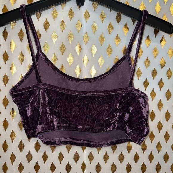 Velvet violet purple crop top bralette size M - Picture 2 of 3